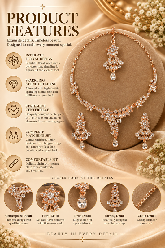 5600-8-ROS-W | MSK Jewels necklace in Rose White