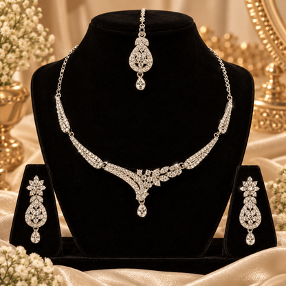 5600-1-R-W | MSK Jewels necklace in Rhodium White