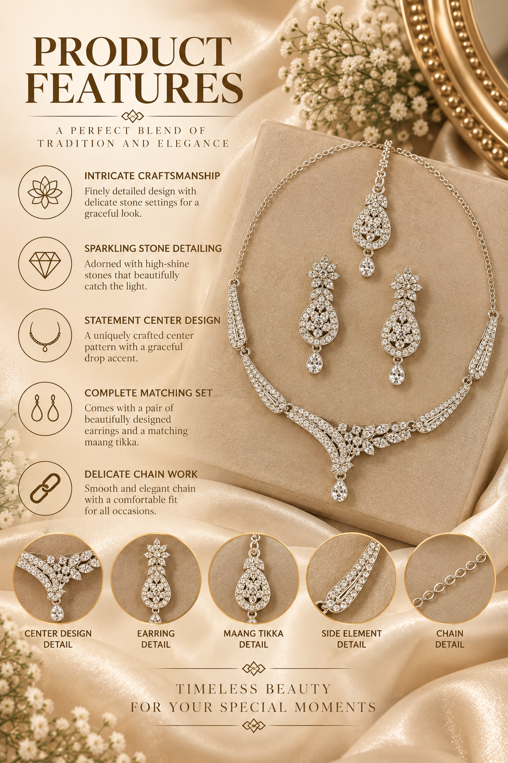 5600-1-R-W | MSK Jewels necklace in Rhodium White