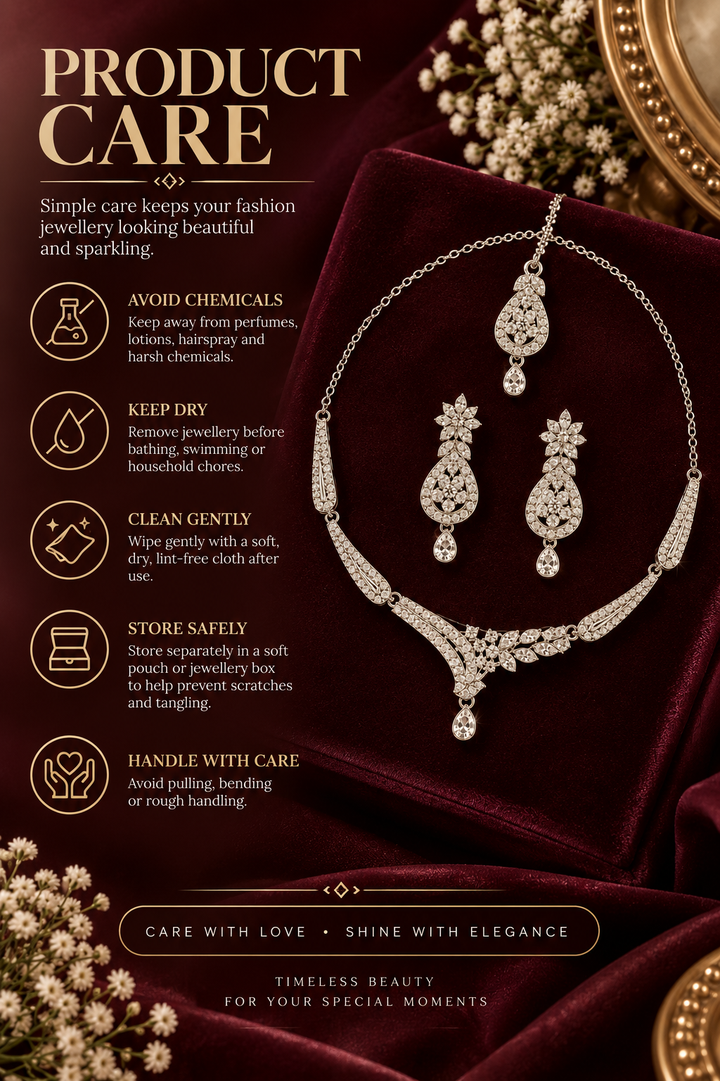 5600-1-R-W | MSK Jewels necklace in Rhodium White