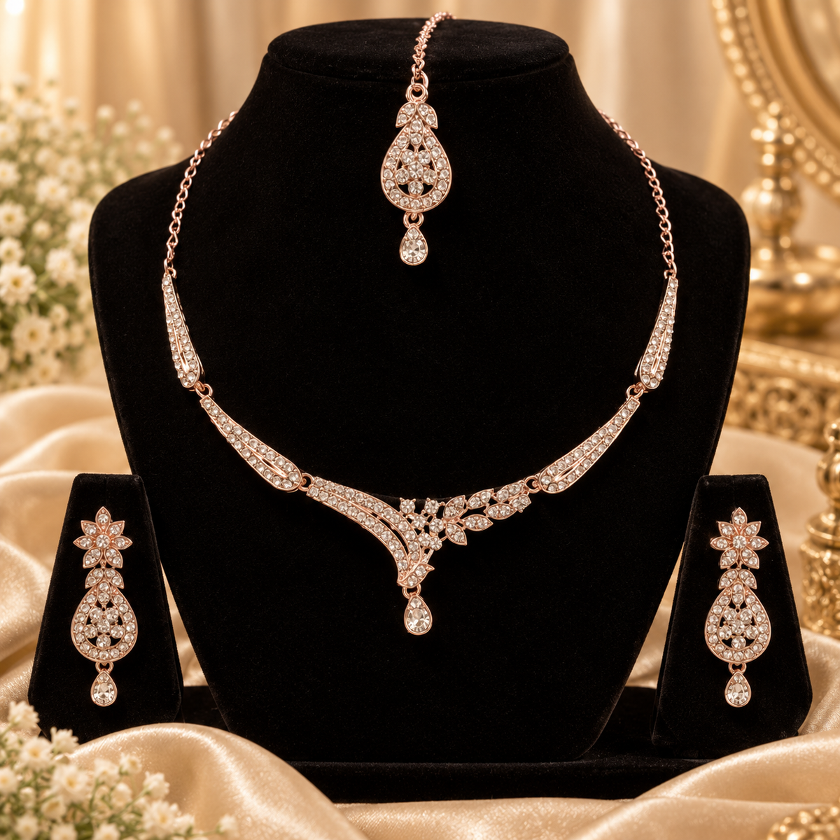 5600-1-ROS-W | MSK Jewels necklace in Rose White