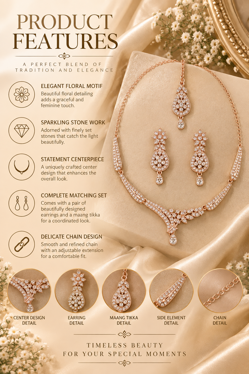 5600-1-ROS-W | MSK Jewels necklace in Rose White