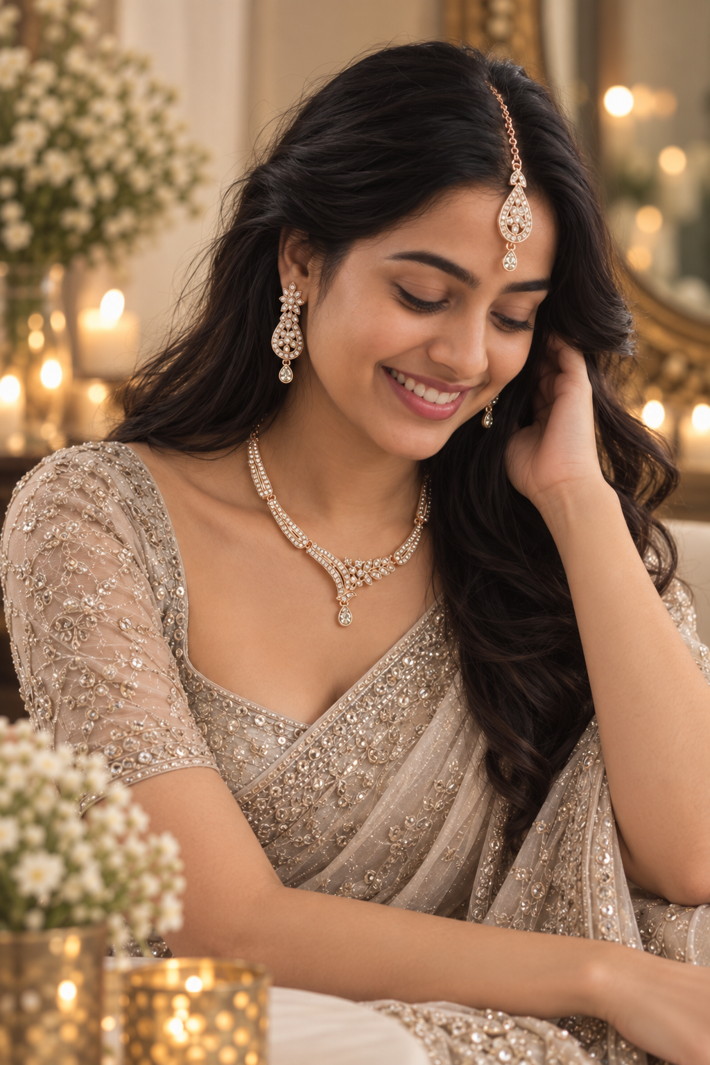 5600-1-ROS-W | MSK Jewels necklace in Rose White