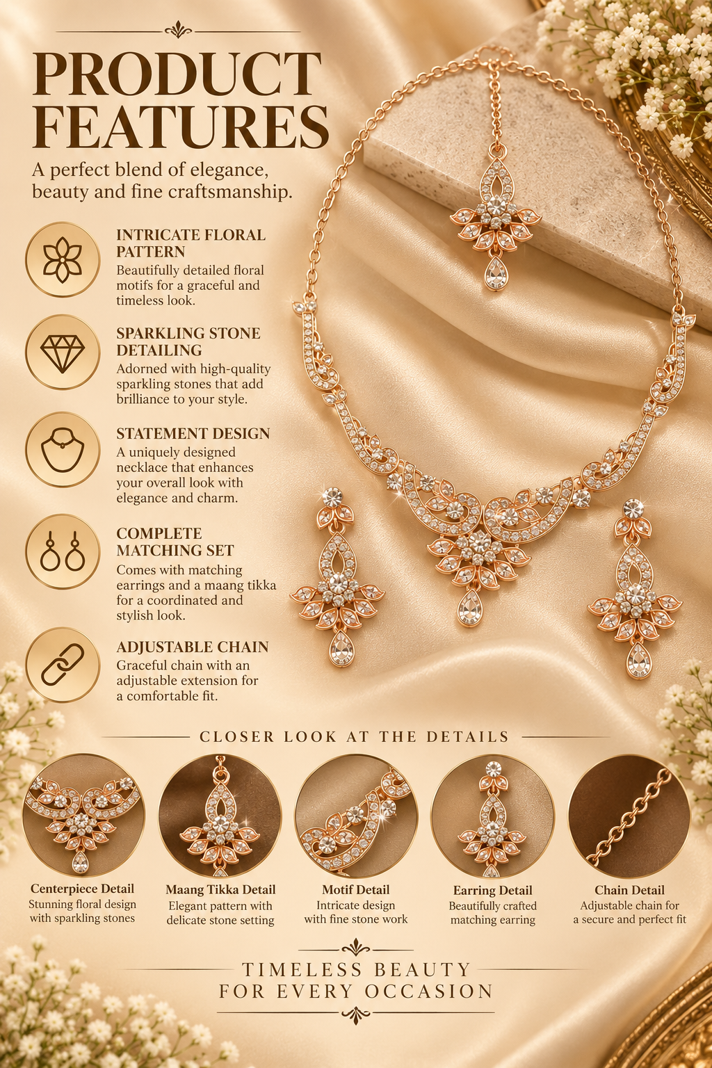 5600-11-ROS-W | MSK Jewels necklace in Rose White