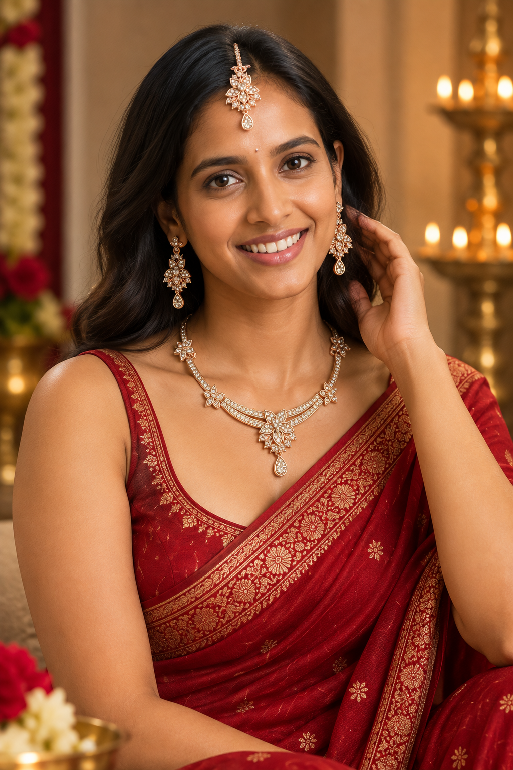 5600-12-ROS-W | MSK Jewels necklace in Rose White