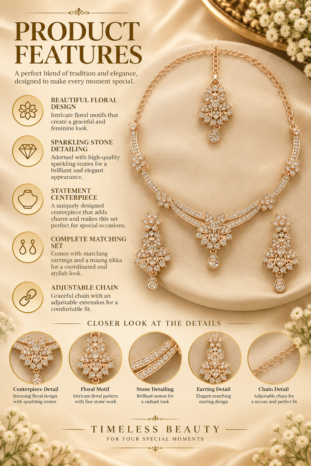 5600-12-ROS-W | MSK Jewels necklace in Rose White