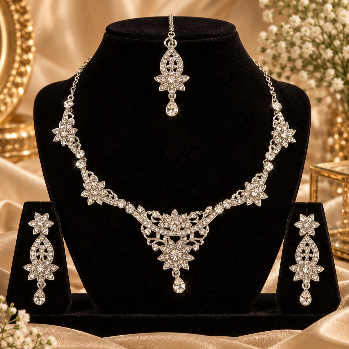 5600-2-R-W | MSK Jewels necklace in Rhodium White