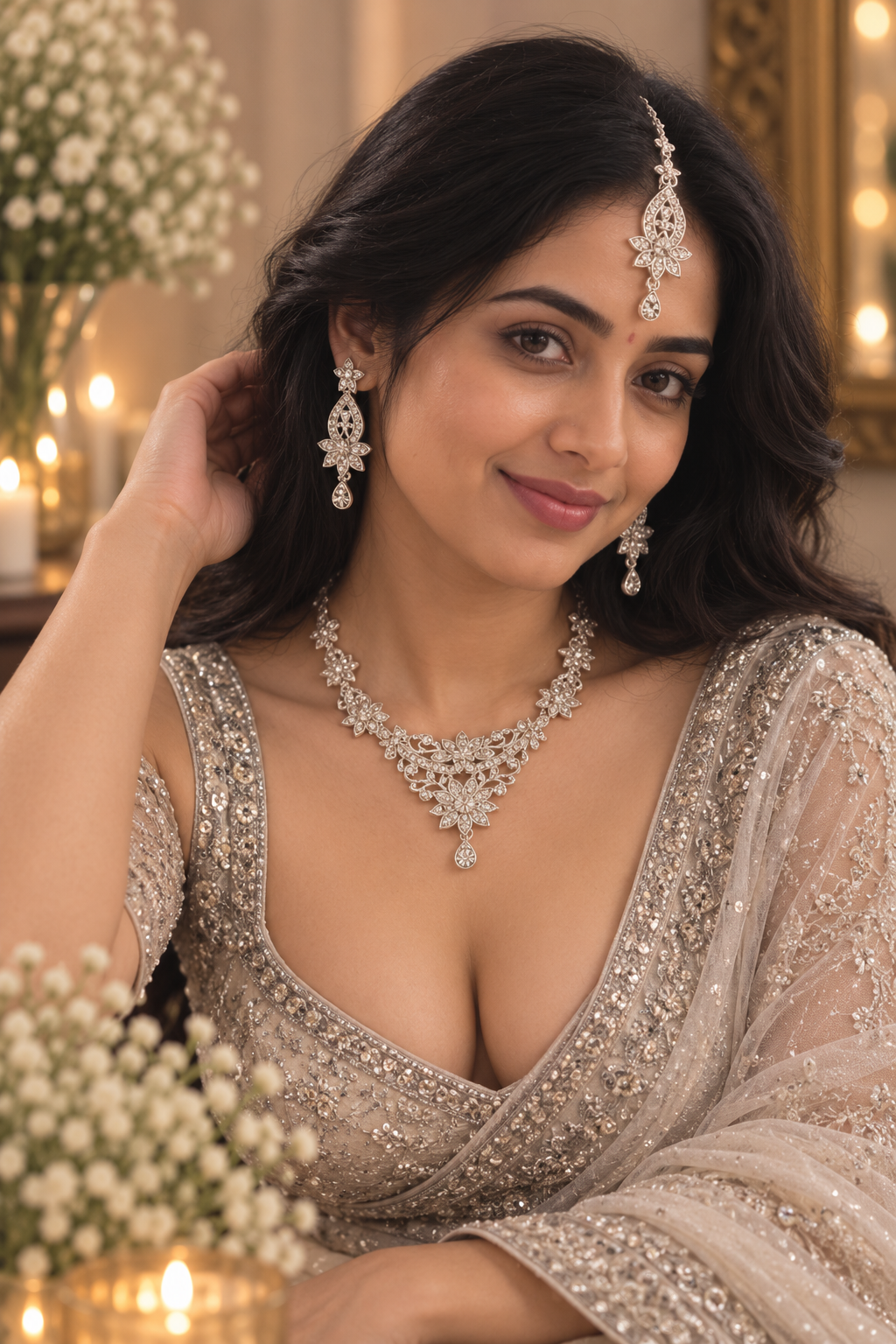 5600-2-R-W | MSK Jewels necklace in Rhodium White