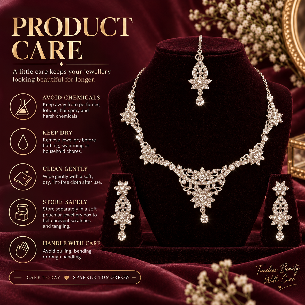 5600-2-R-W | MSK Jewels necklace in Rhodium White