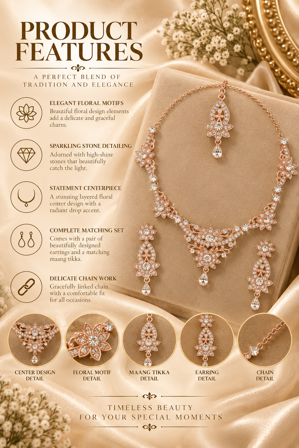 5600-2-ROS-W | MSK Jewels necklace in Rose White