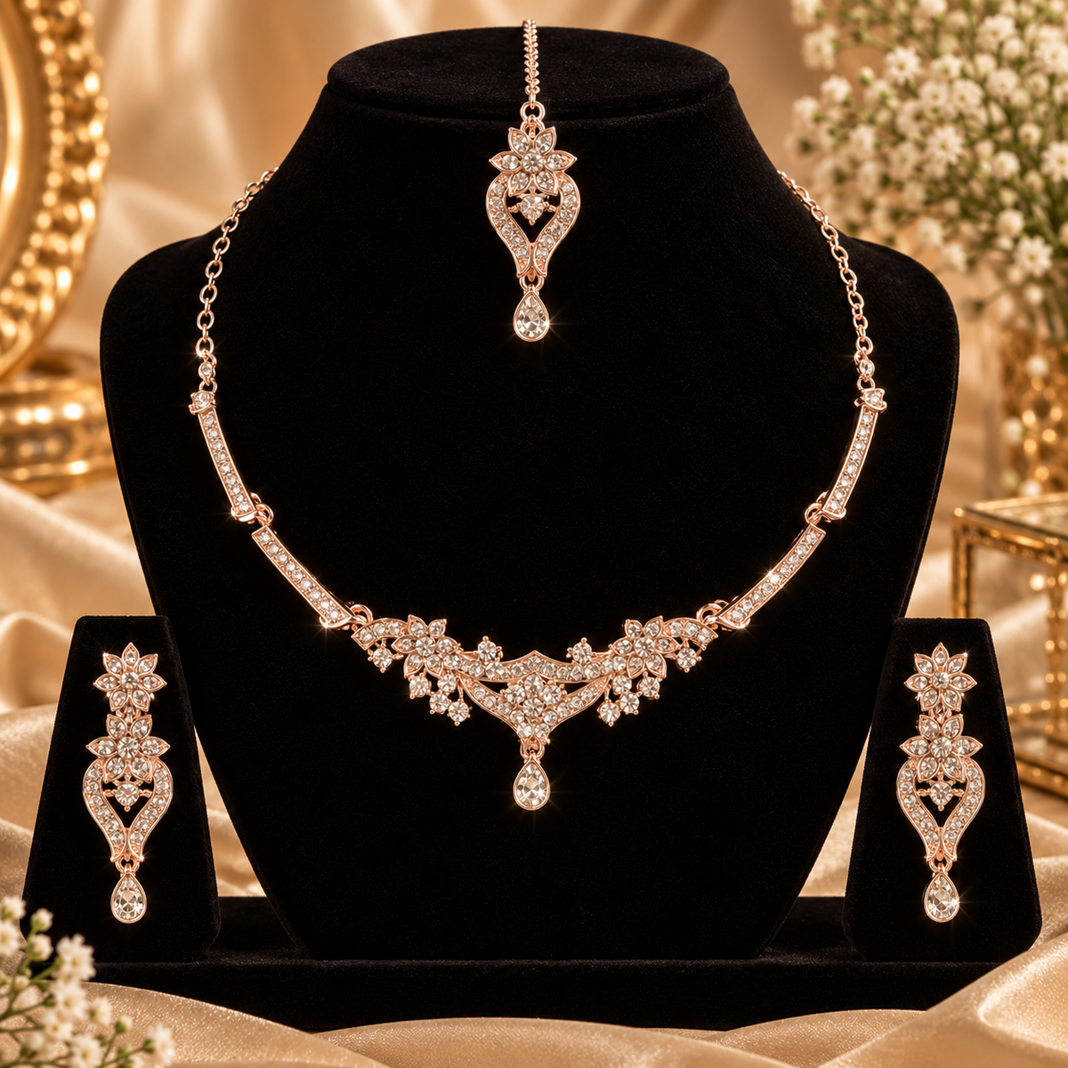 5600-4-ROS-W | MSK Jewels necklace in Rose White
