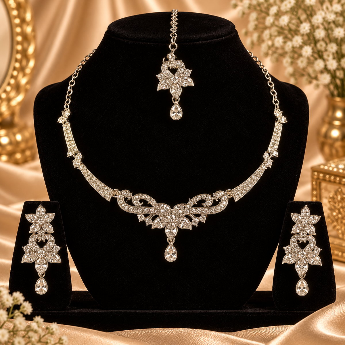 5600-6-R-W | MSK Jewels necklace in Rhodium White