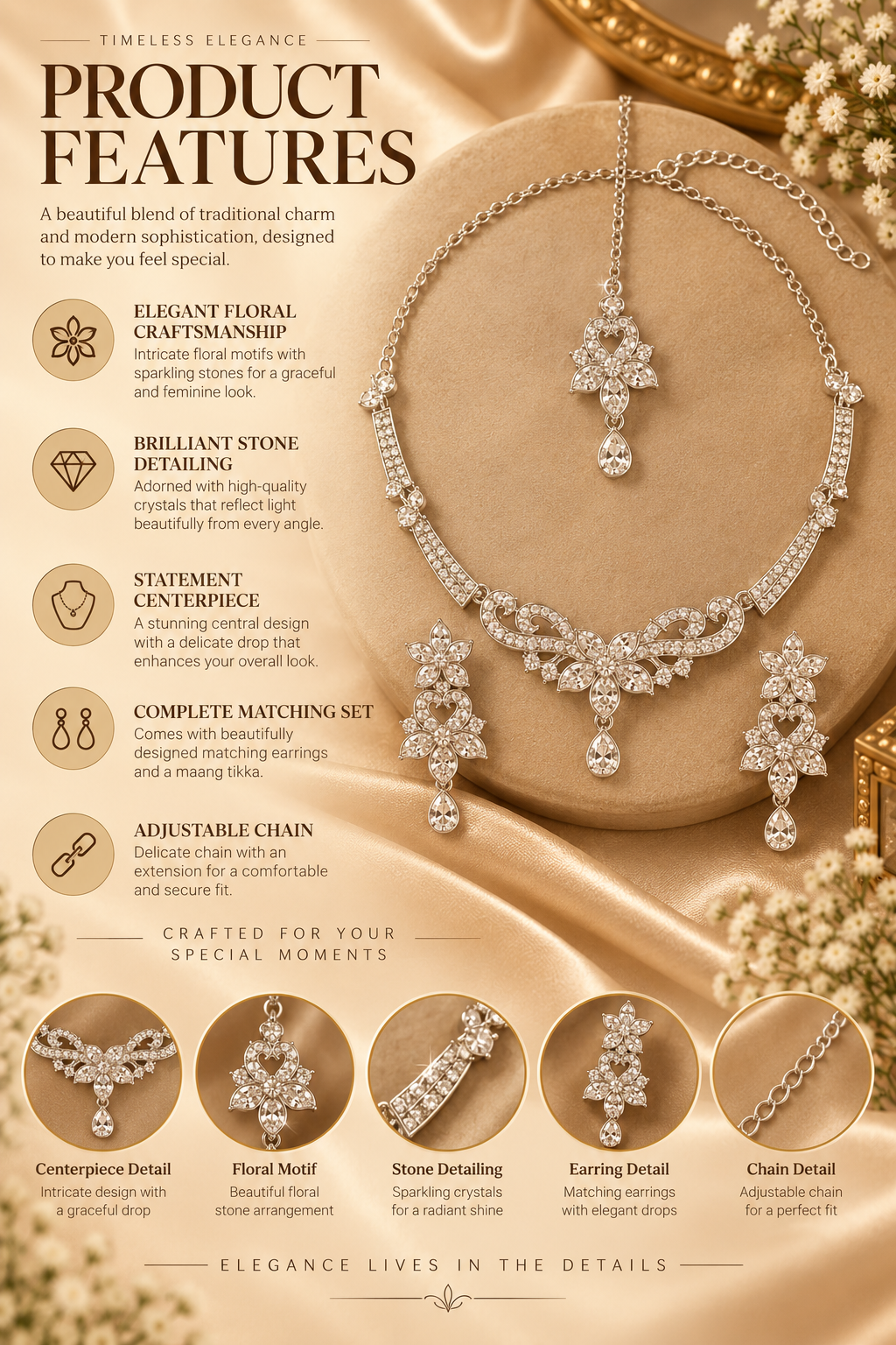 5600-6-R-W | MSK Jewels necklace in Rhodium White