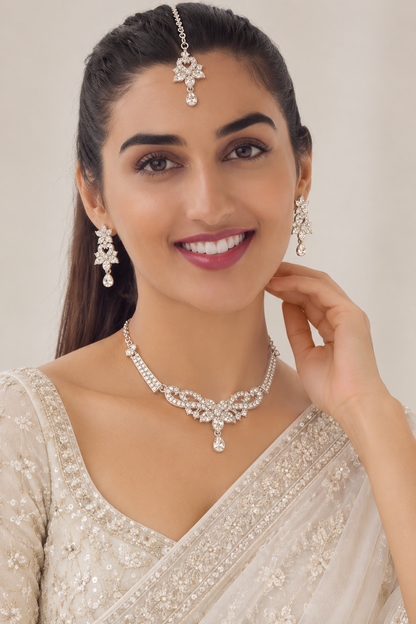 5600-6-R-W | MSK Jewels necklace in Rhodium White