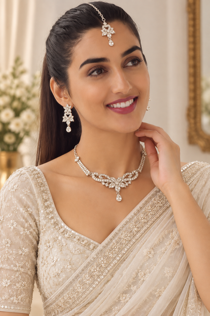 5600-6-R-W | MSK Jewels necklace in Rhodium White