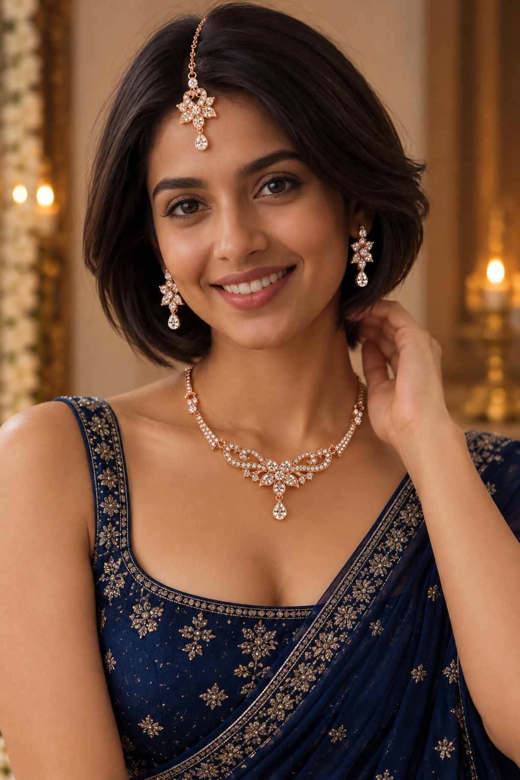 5600-6-ROS-W | MSK Jewels necklace in Rose White