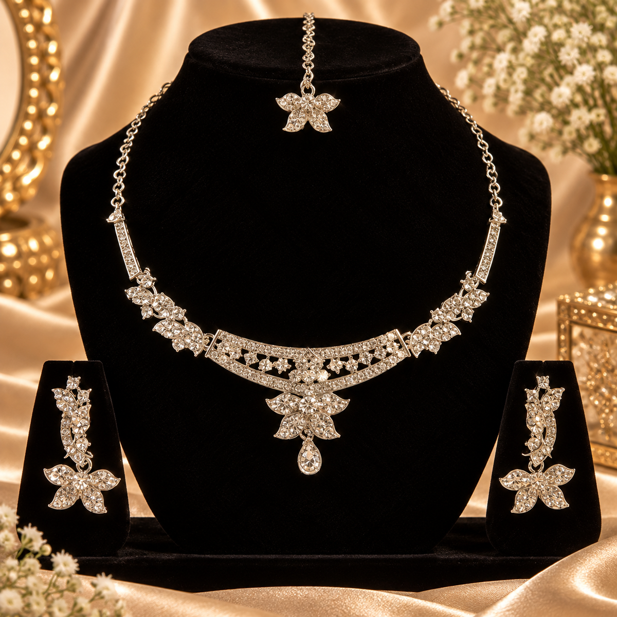 5600-7-R-W | MSK Jewels necklace in Rhodium White