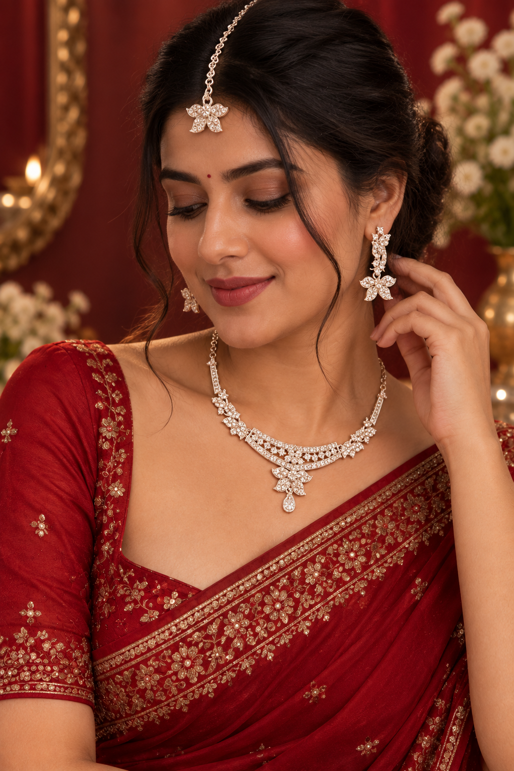 5600-7-R-W | MSK Jewels necklace in Rhodium White