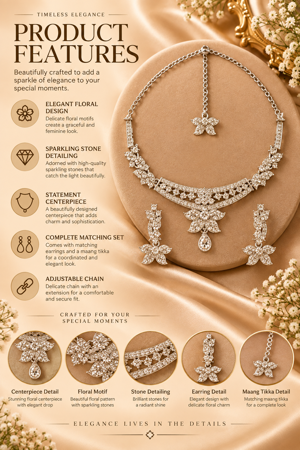 5600-7-R-W | MSK Jewels necklace in Rhodium White