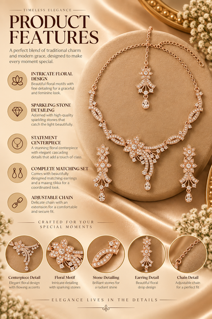 5600-7-ROS-W | MSK Jewels necklace in Rose White