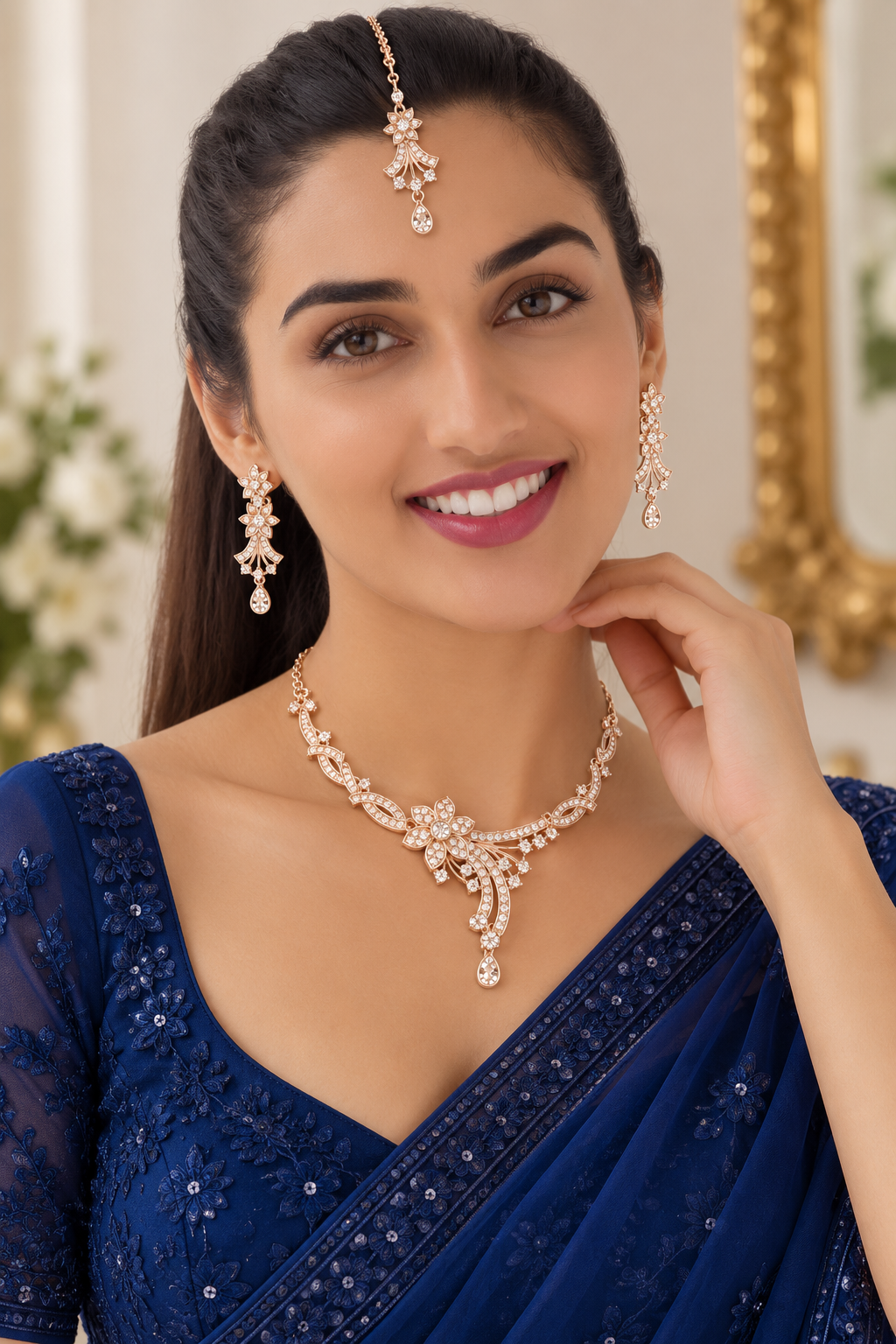5600-7-ROS-W | MSK Jewels necklace in Rose White