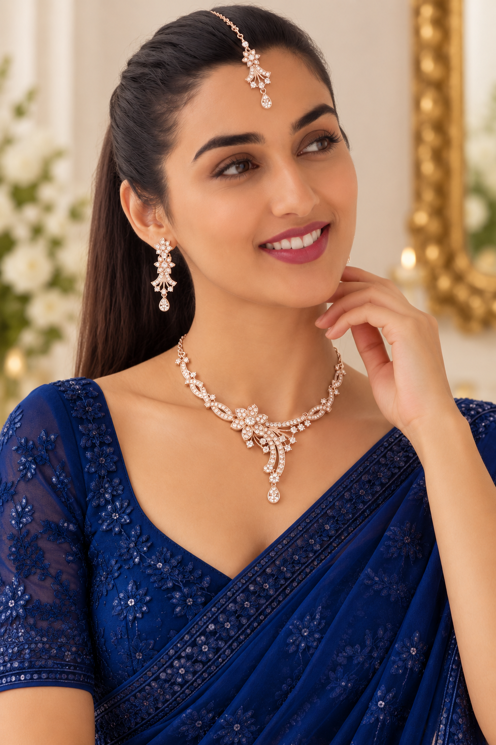 5600-7-ROS-W | MSK Jewels necklace in Rose White