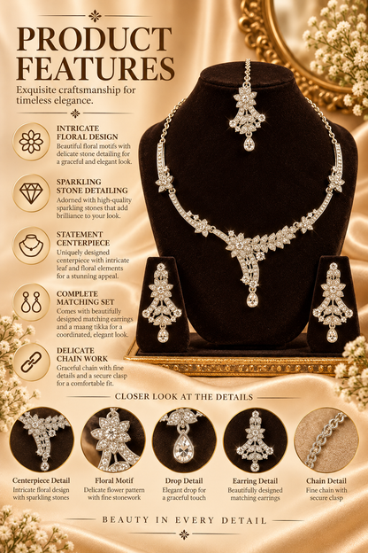 5600-8-R-W | MSK Jewels necklace in Rhodium White