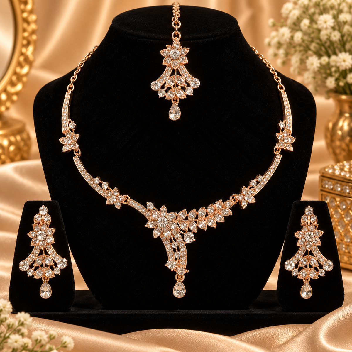 5600-8-ROS-W | MSK Jewels necklace in Rose White
