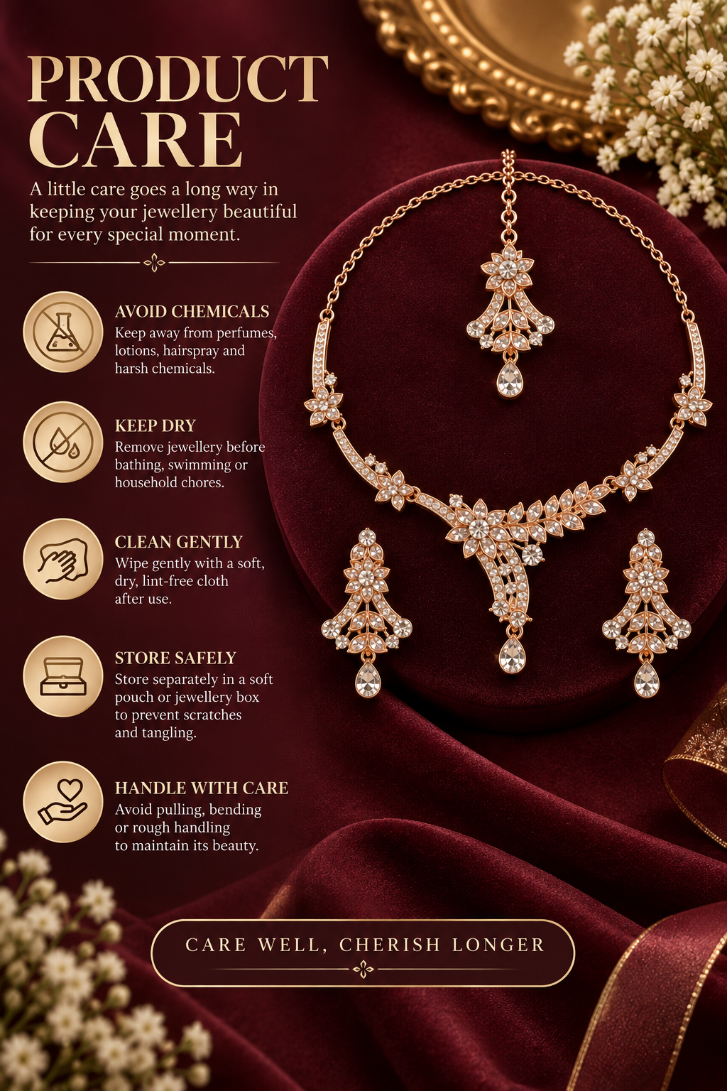 5600-8-ROS-W | MSK Jewels necklace in Rose White
