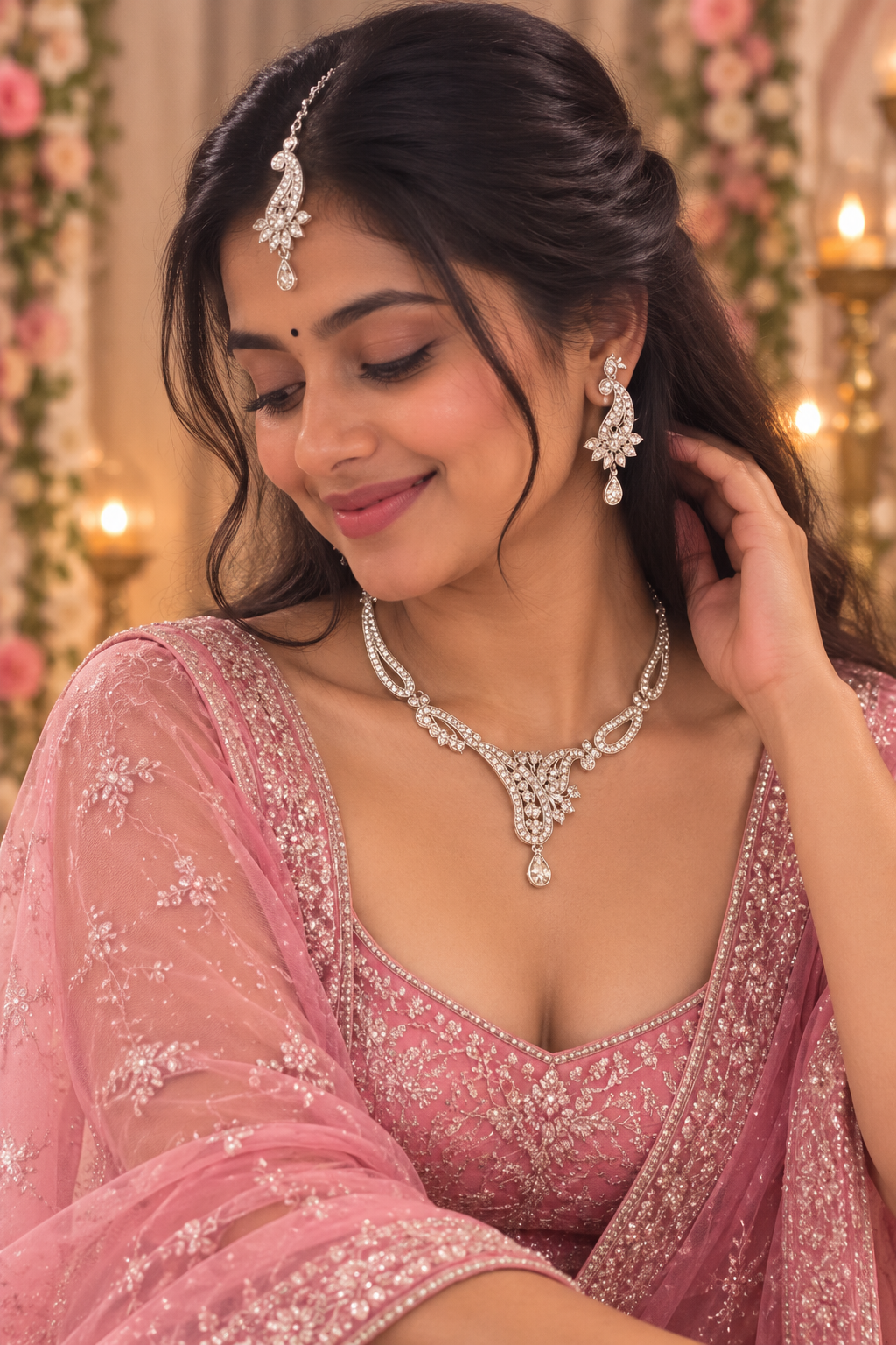 5600-9-R-W | MSK Jewels necklace in Rhodium White