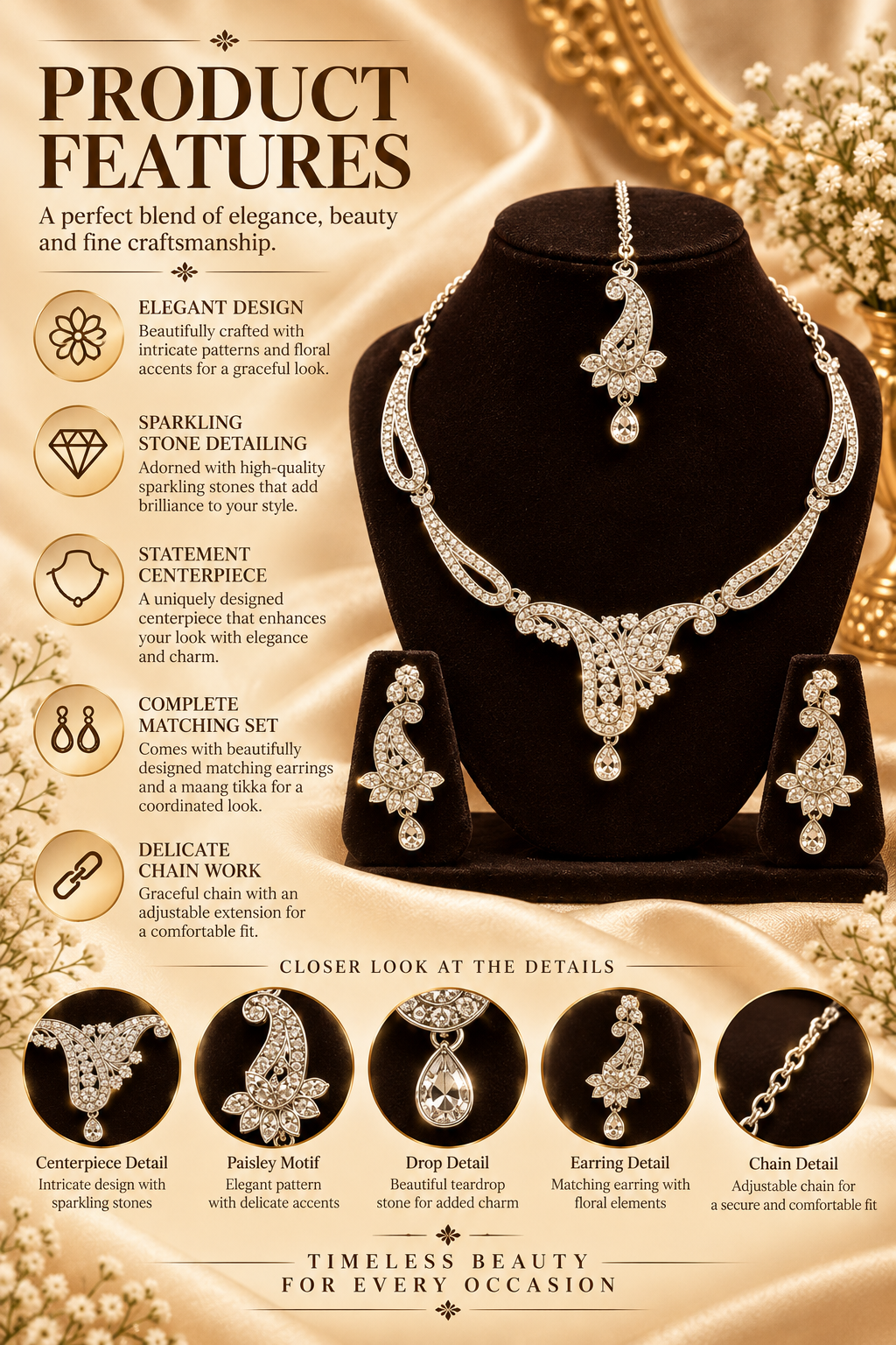 5600-9-R-W | MSK Jewels necklace in Rhodium White