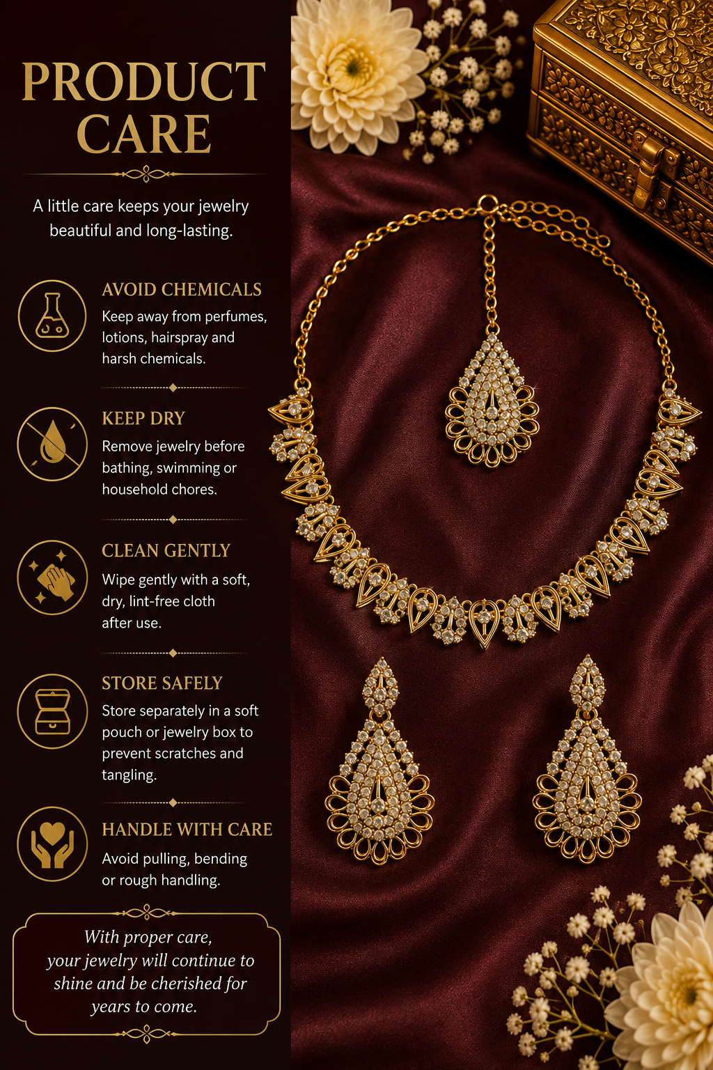 8900-4-SDO | Teardrop Filigree Crystal Necklace Set — SDO, view 5