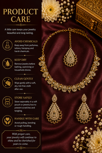 8900-4-SDO | Teardrop Filigree Crystal Necklace Set — SDO, view 5