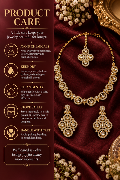 8900-5-sdo | Circular Crystal Motif Necklace Set — sdo, view 3