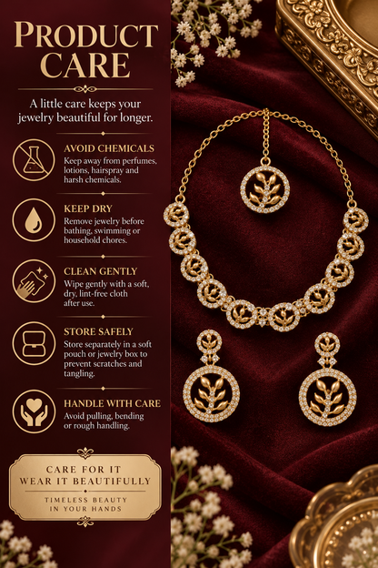 8900-6-sdo | Botanical Circle Crystal Necklace Set — sdo, view 5