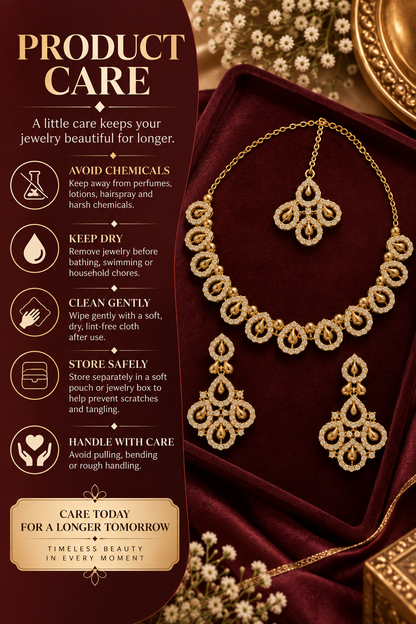 8900-9-SDO | Teardrop Motif Crystal Necklace Set — SDO, view 4
