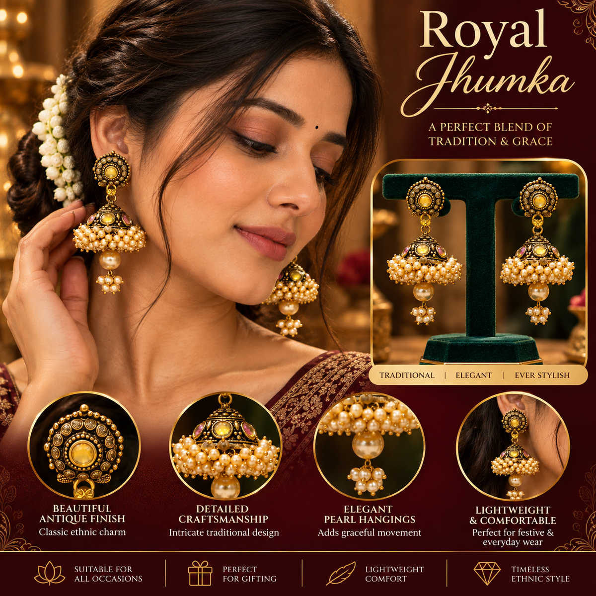 JMK-5 jhumki gallery image 6