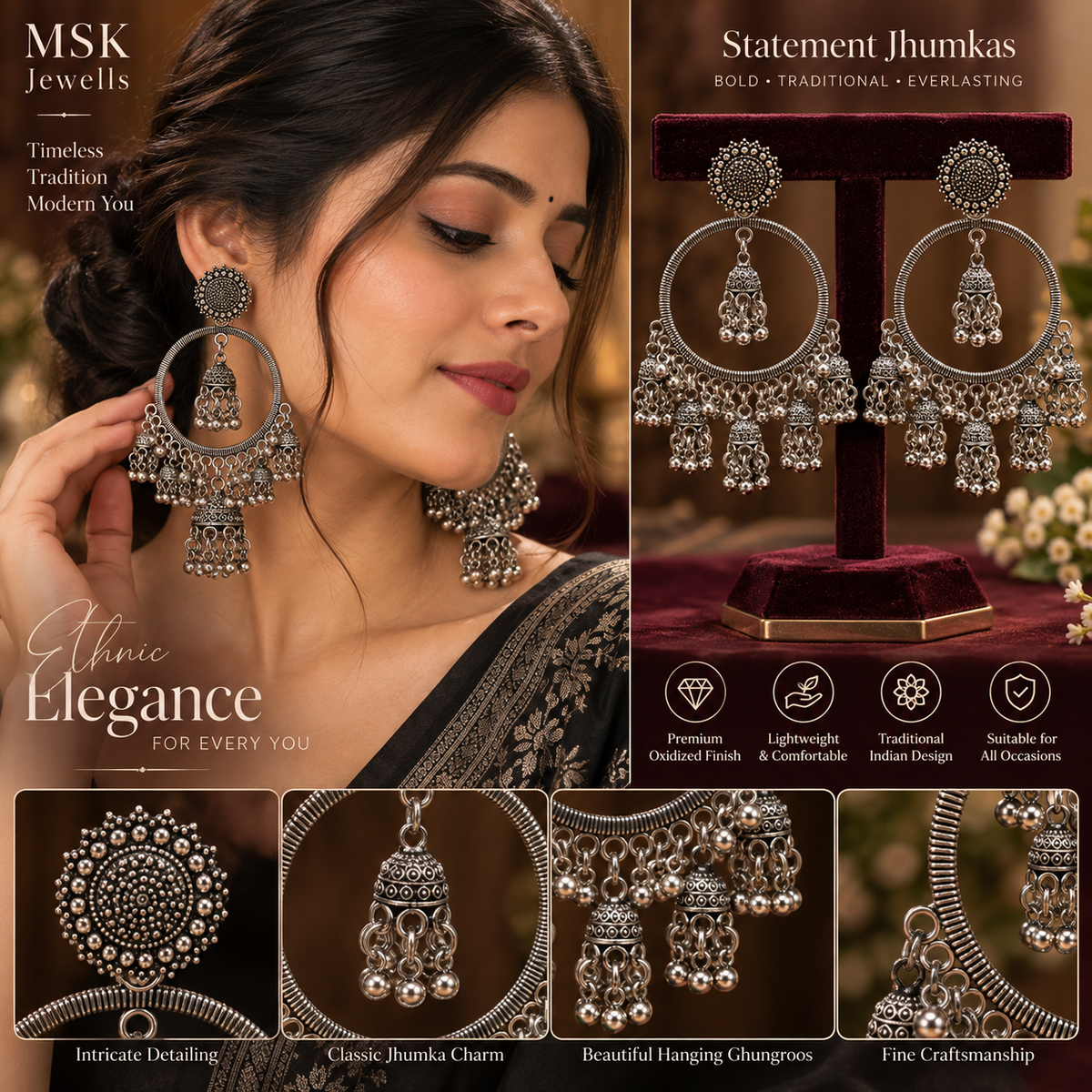 JMK-6 jhumki gallery image 15