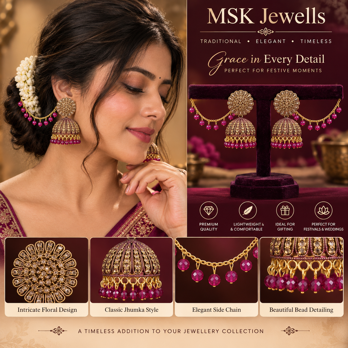 JMK-7 jhumki gallery image 6
