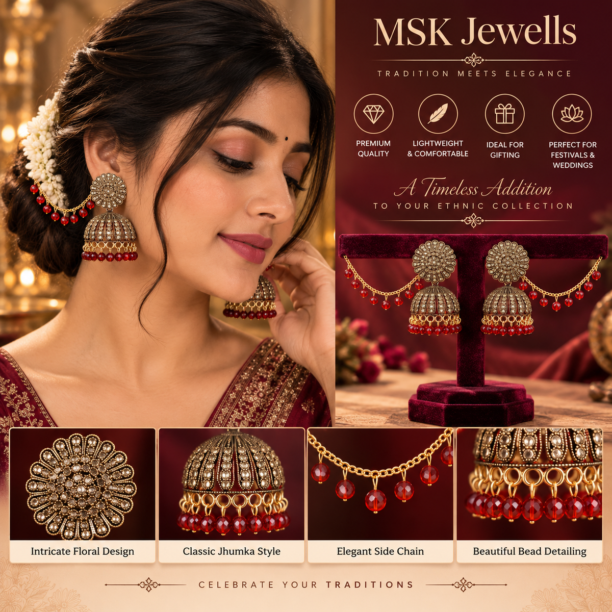 JMK-7 jhumki gallery image 9