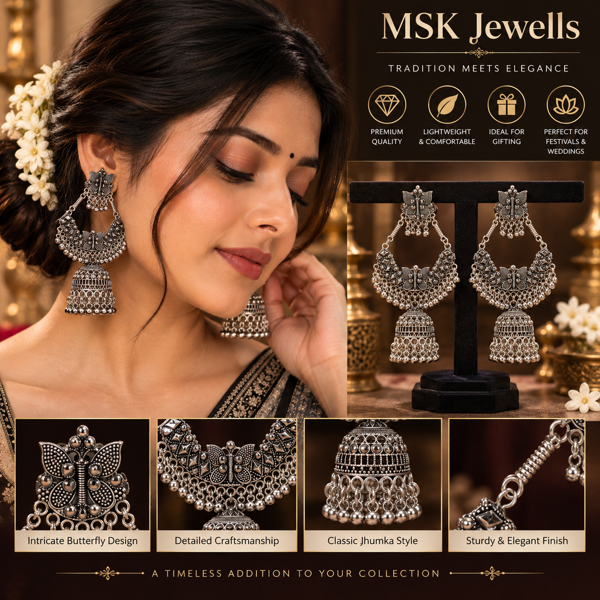 JMK-8 jhumki gallery image 3