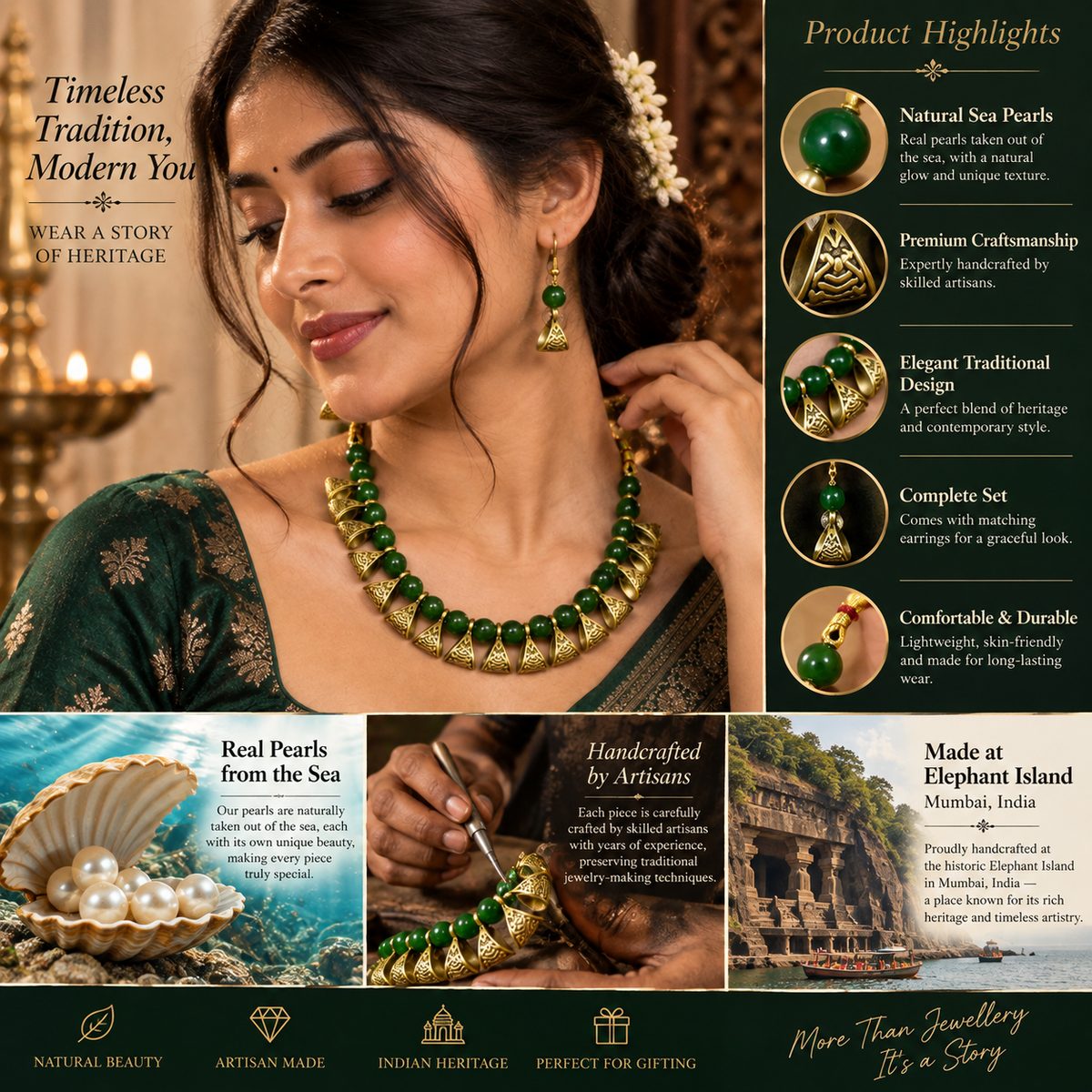 NKL-1 pearl necklace set image 3