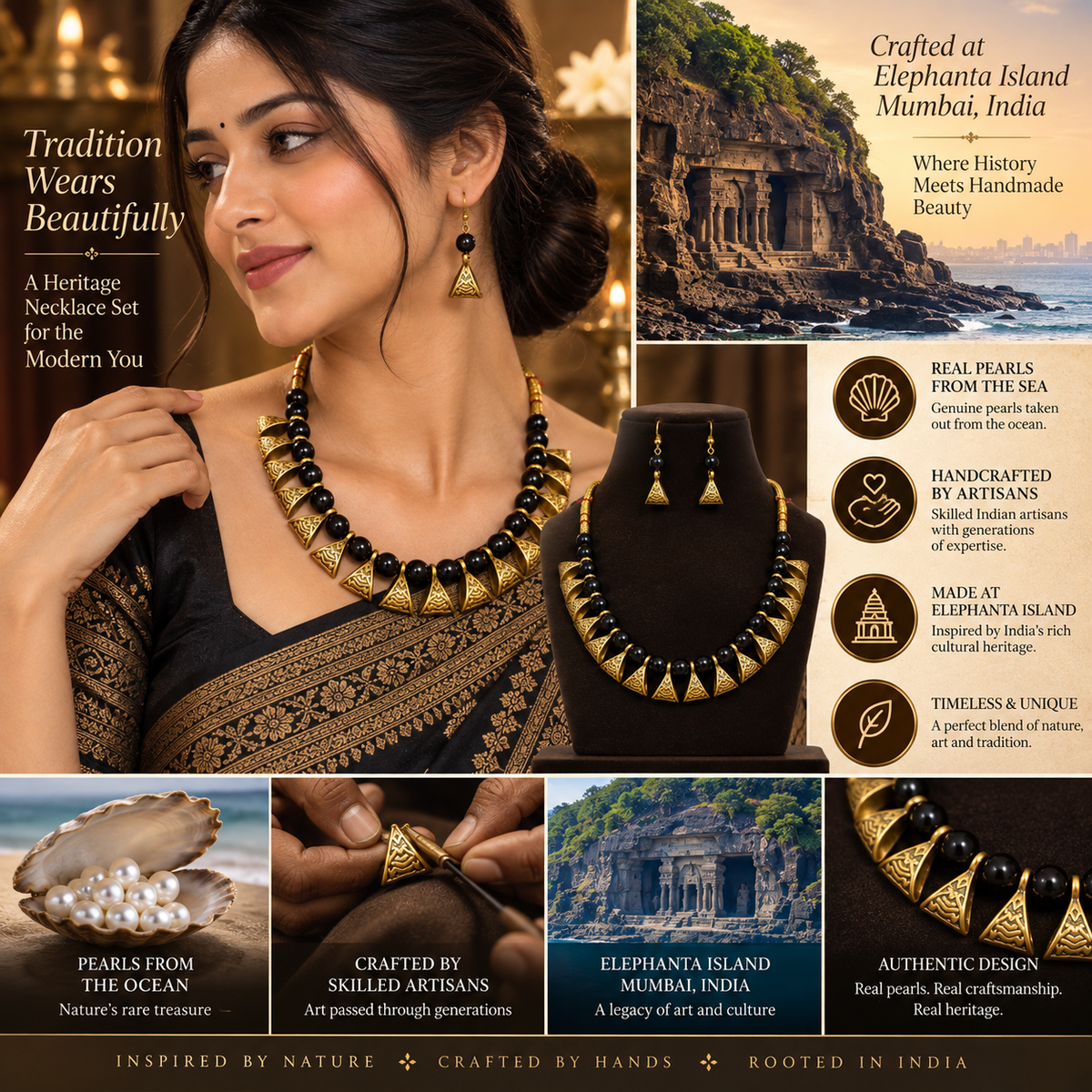 NKL-10 pearl necklace set image 3