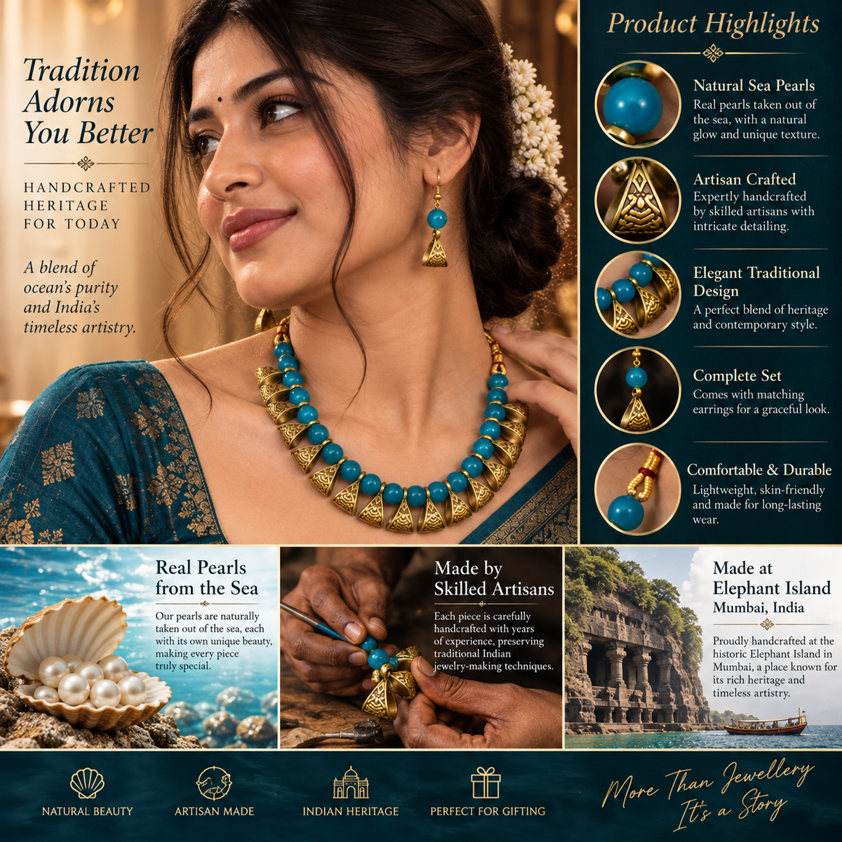 NKL-2 pearl necklace set image 3