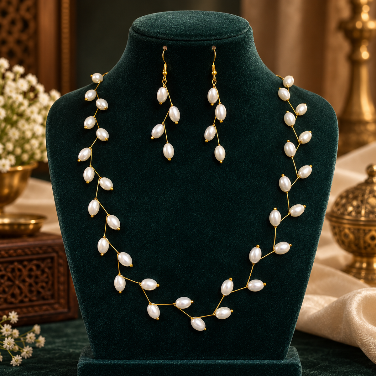NKL-4 pearl necklace set image 1