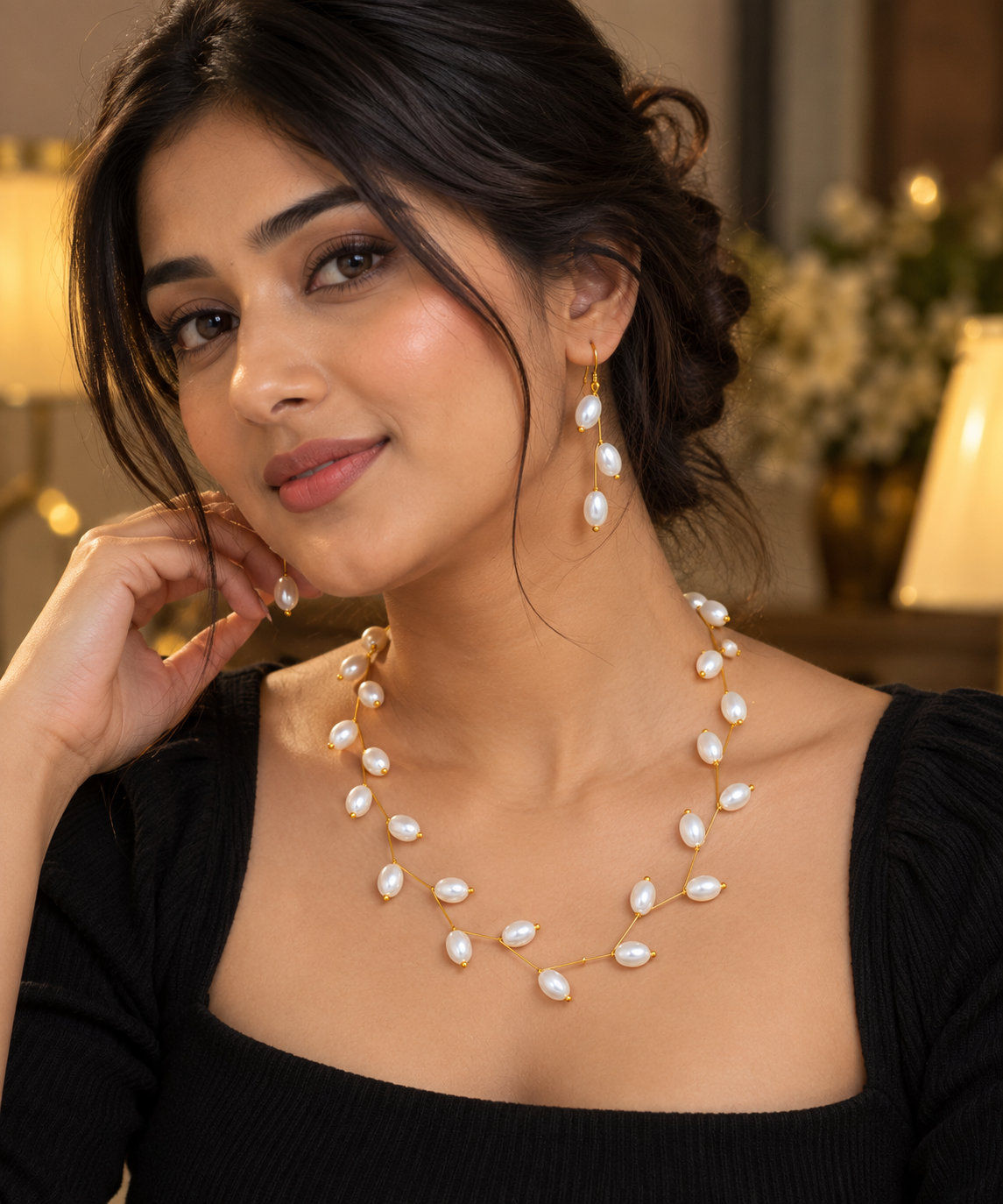 NKL-4 pearl necklace set image 2
