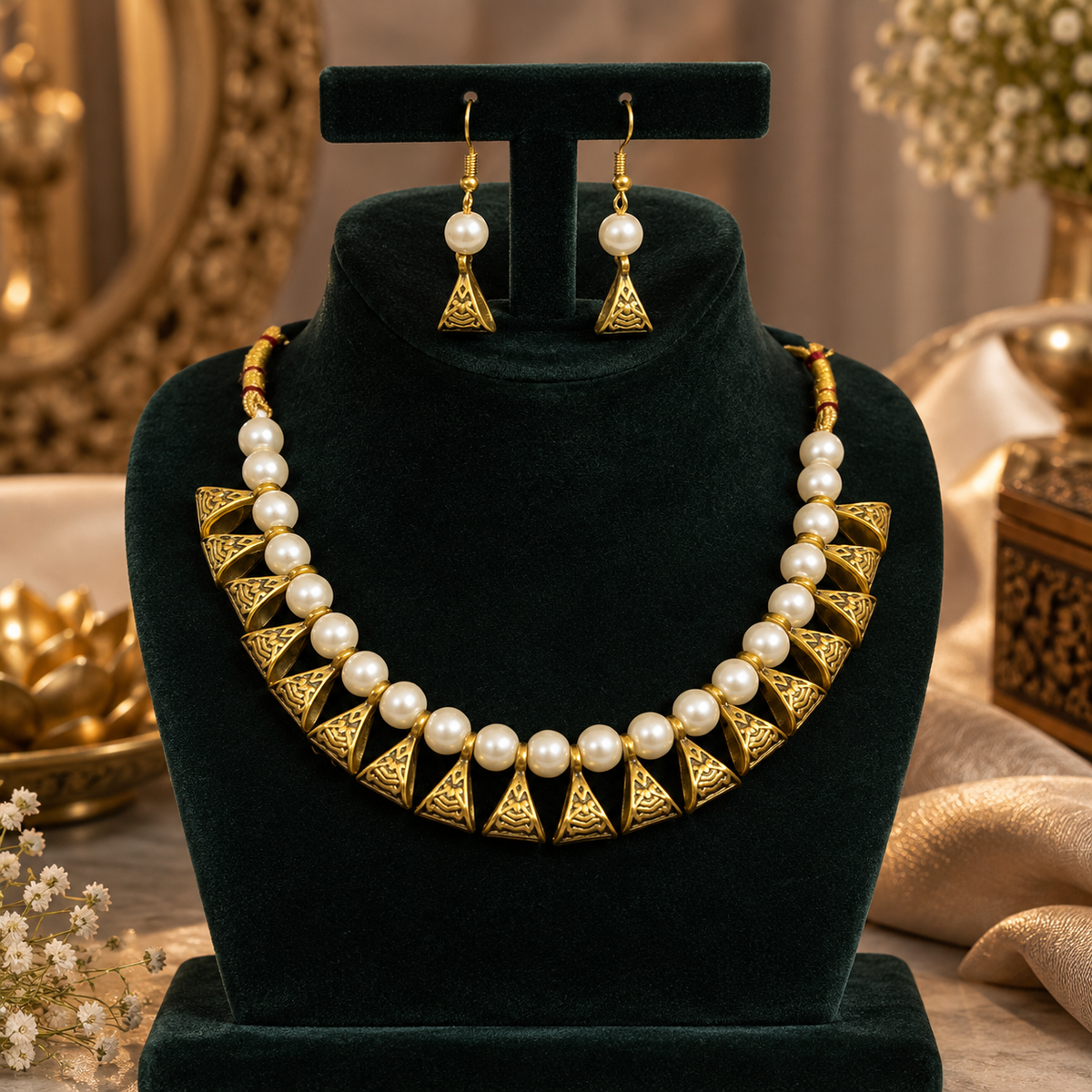 NKL-7 pearl necklace set image 1