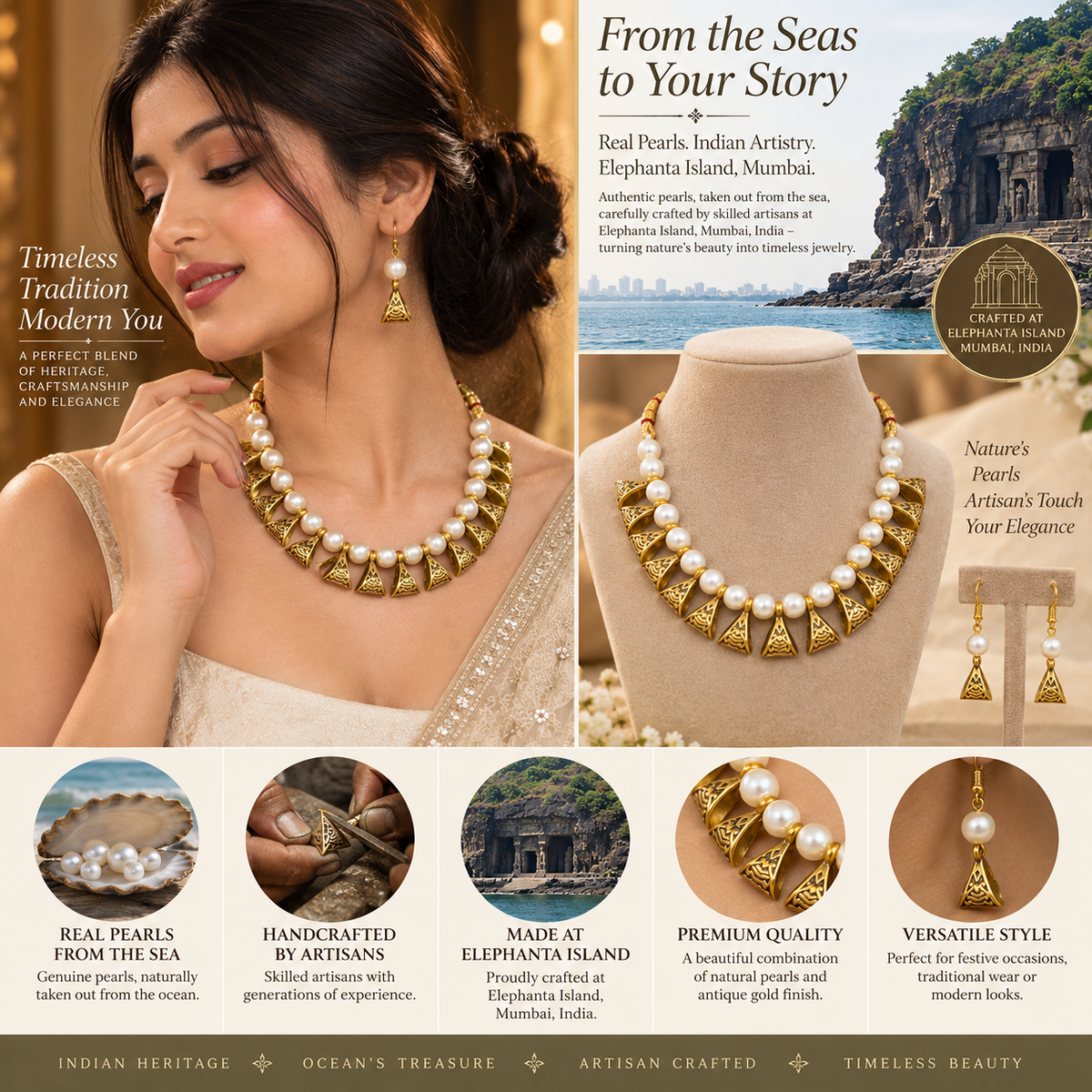 NKL-7 pearl necklace set image 3
