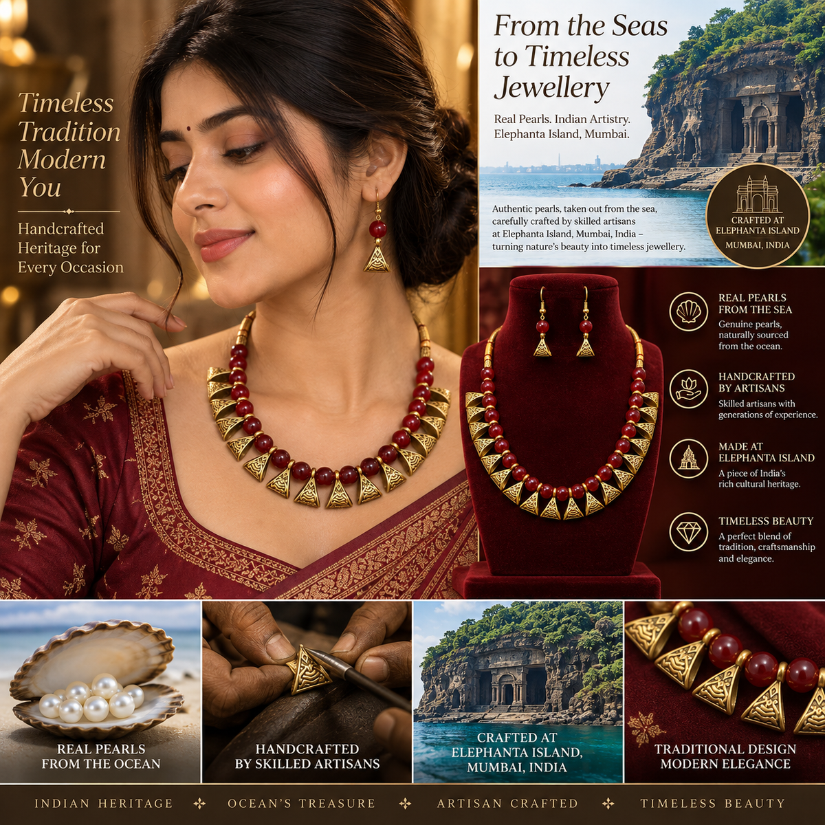 NKL-8 pearl necklace set image 3