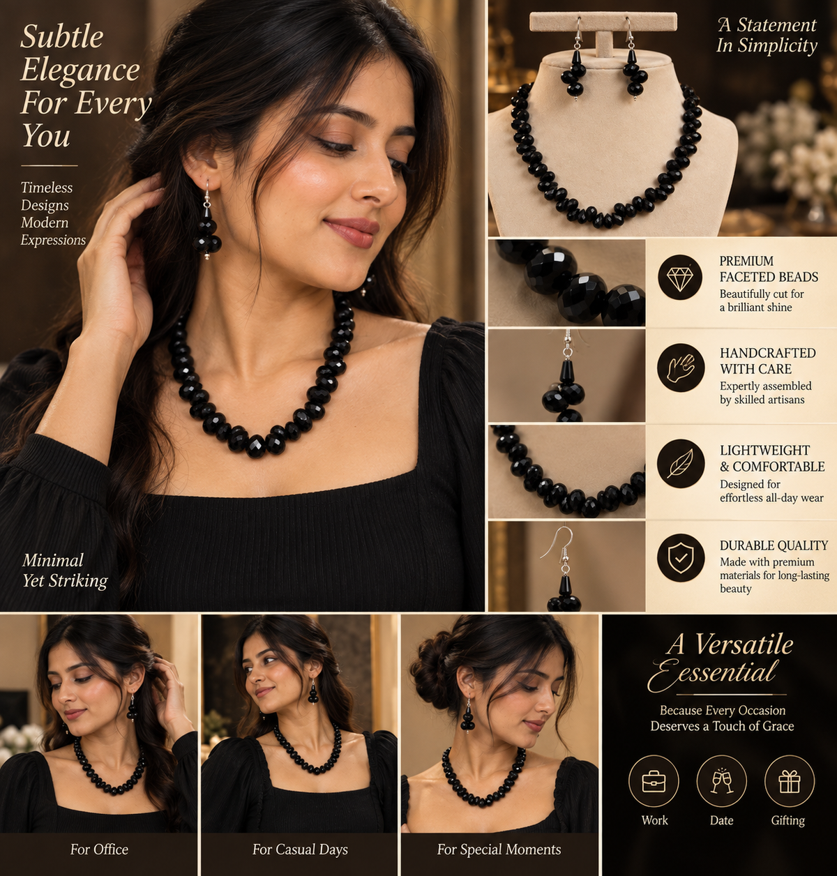 NKL-9 pearl necklace set image 4